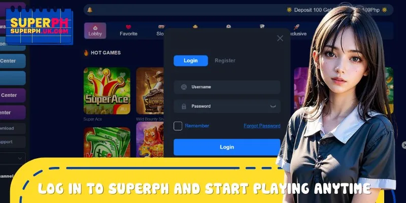 A quick login lets players access their favorite games anytime.