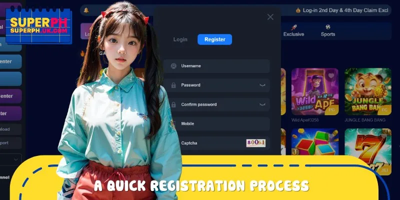 A quick registration process helps new players join safely and easily.